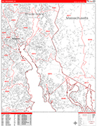 East Providence  Wall Map Red Line Style